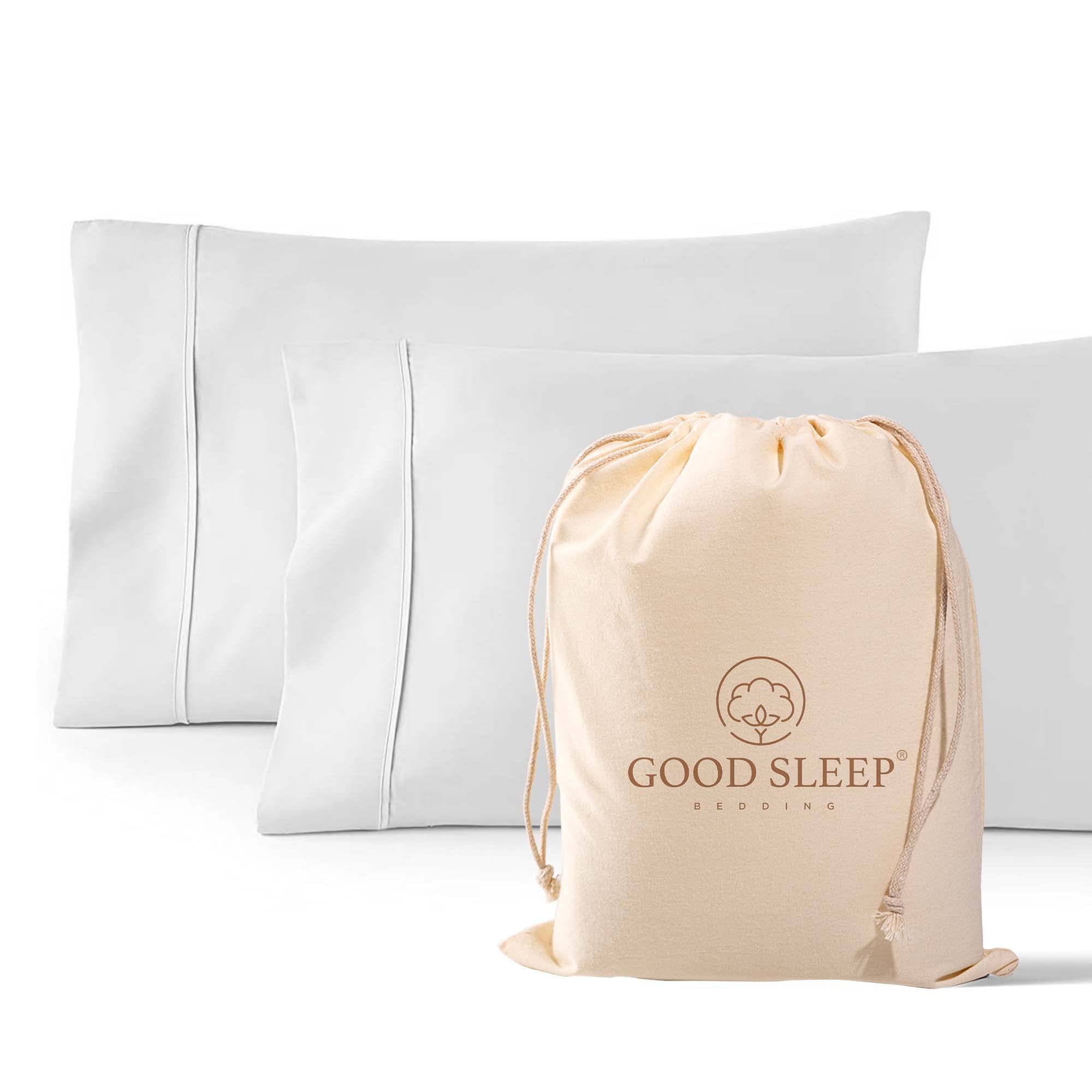 1000 Tc White King Pillowcases Set Of 2 100% Egyptian Cotton Pillow Cases With Long Staple Cotton & Sateen Weave, Silky Soft Hot