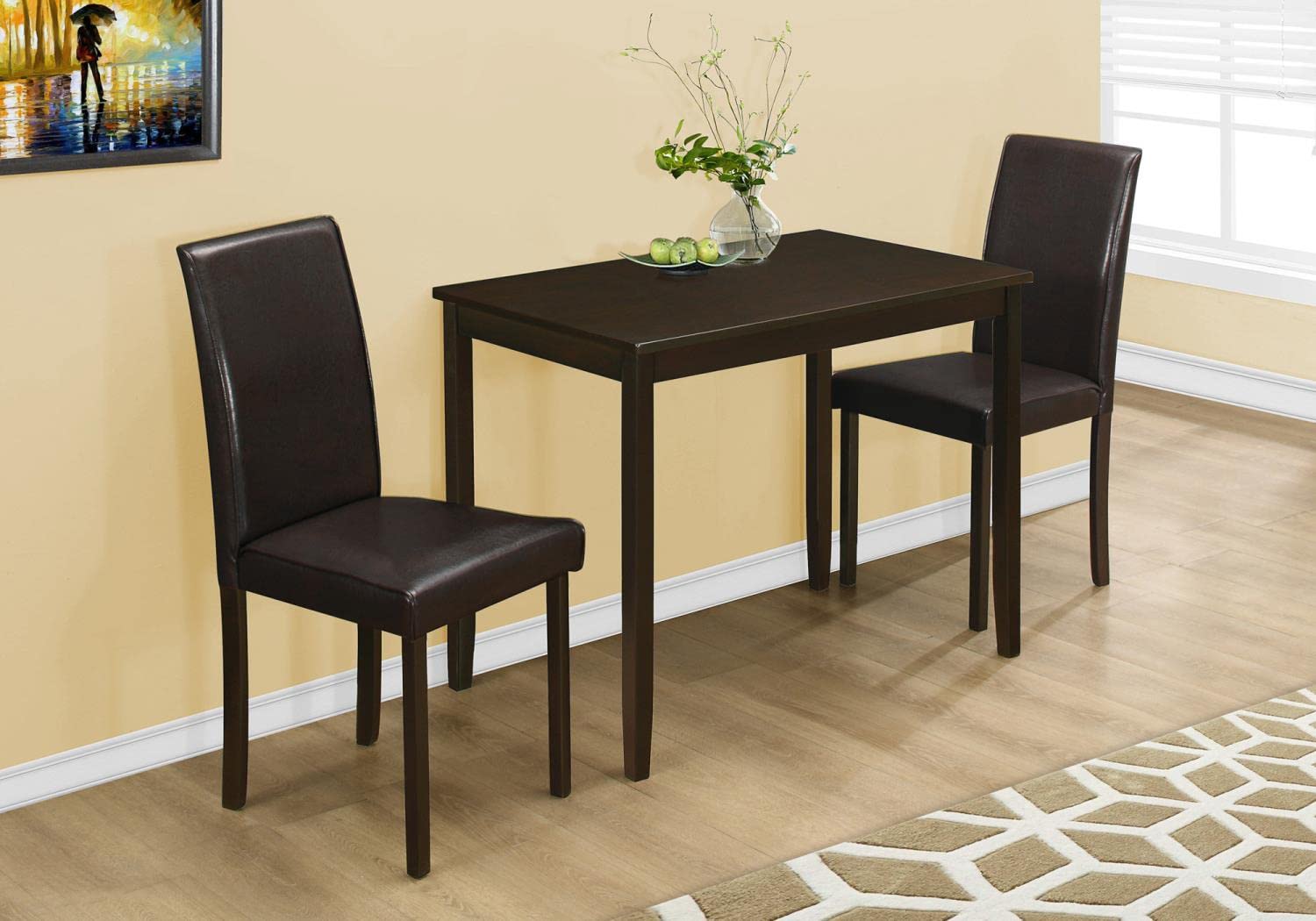 Monarch Specialties , Dining Set Set, Parson Chairs, Cappuccino, 3pcs
