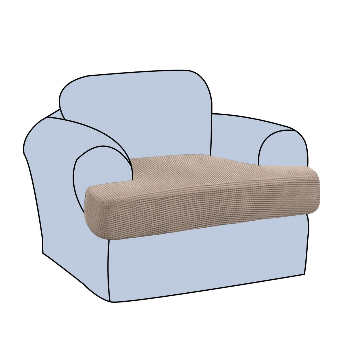 H.Versailtex Stretch T Cushion Chair Sofa Slipcover T Cushion Covers For Living Room Armchair Couch Cover T Cushion Slipcover Se