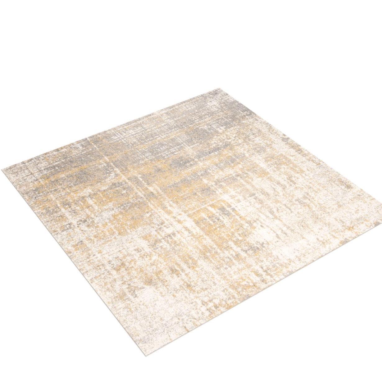 Safavieh Adirondack Collection Area Rug - 8' Square, Creme & Gold, Modern Abstract Design, Non-Shedding & Easy Care, Ideal For H