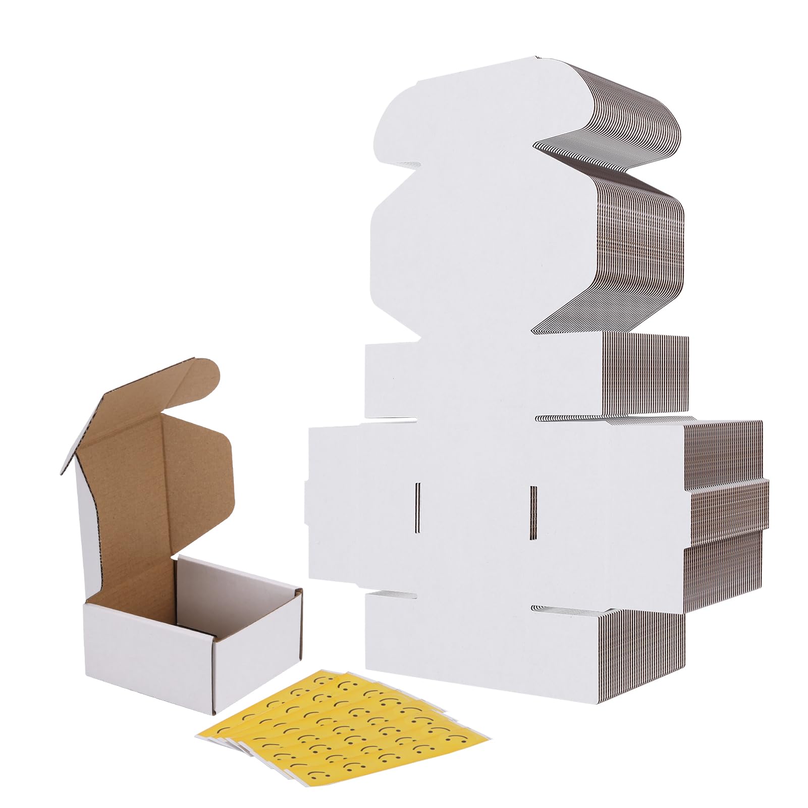 Rlavbl 4X4X2 Small Shipping Boxes Set Of 40, White Corrugated Cardboard Mailer Box For Packing, Mailing, Business