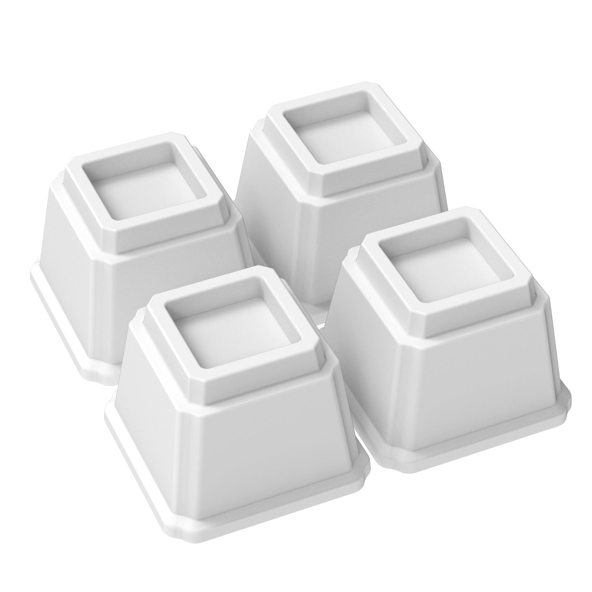 Napnapday Bed Risers 4 Inch Heavy Duty 4 Pack Bed Furniture Elevators, 1,500 Lbs Lifts Up Riser For Sofa And Table, White