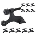 Home Master Hardware Hinge Pin Door Stopper, 12 Pack Matte Black Adjustable Heavy Duty Door Stop With Cushioned Rubber Bumper Ti