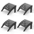 Greenvines Adirondack-Ottoman | Folding | Set Of 4 | Hdpe Plastic | Outdoor Footrest | All Weather | Foot Rest | Foot Stool | Grey | For Adirondack Chair | For Patio Backyard Pool