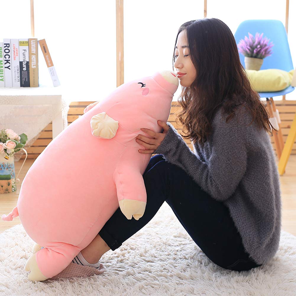 Ehotong Pig Plush Pillow, Piggy Soft Hugging Pillow Funny Cute Pig Stuffed Animal Toys Christmas Birthday Girlfriend Gift, 27 In