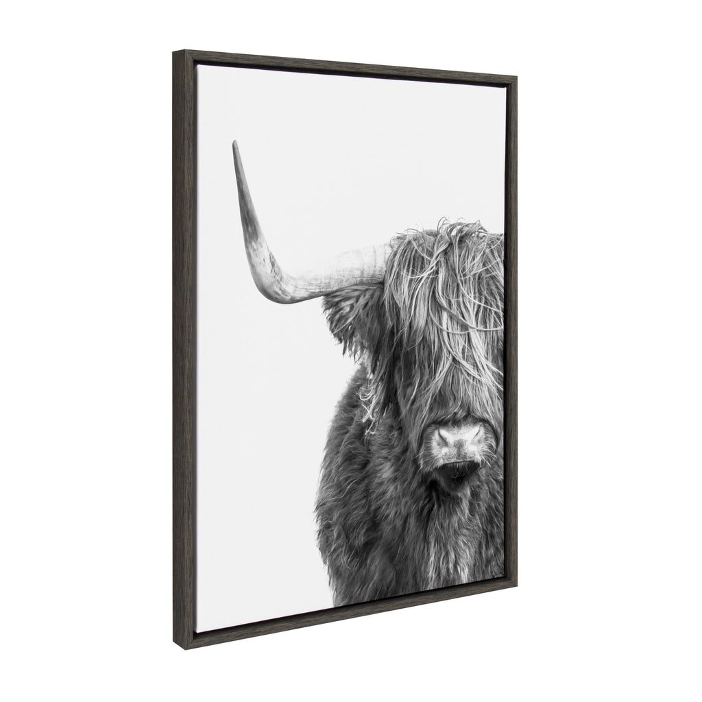 Sylvie Highland Cow Framed Canvas by Amy Peterson Art Studio