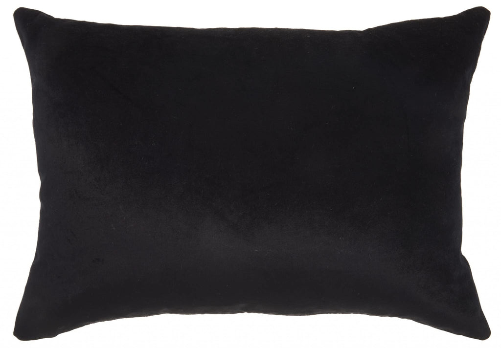 HomeRoots Grey Cotton Black Leopard Lumbar Pillow