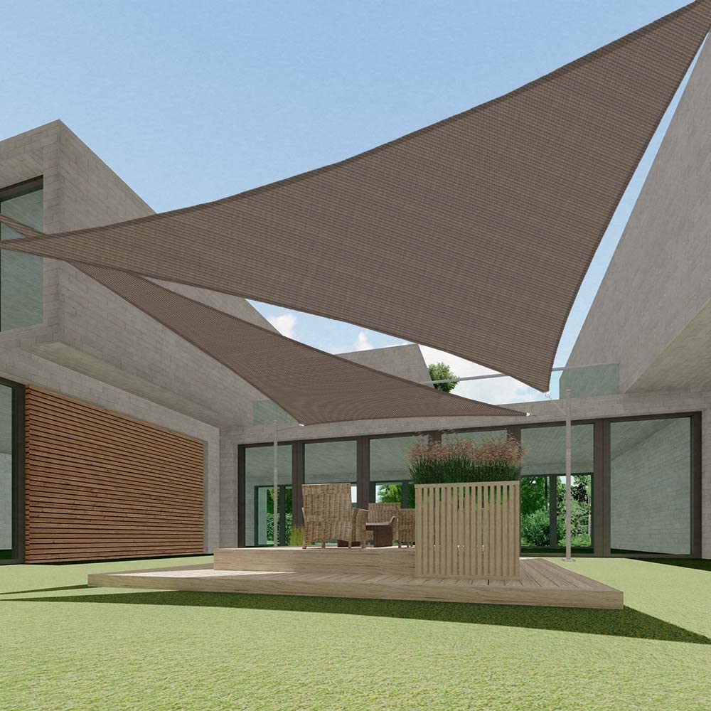 Ecoopts Sun Shade Sail Triangle Canopy Cover For Outdoor Patio Pergola Backyard Garden Hdpe Fabric 95% Uv Blockage (8'10'X8'10'