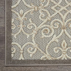 HomeRoots 100% Polypropylene 8’ x 11’ Natural and Gray Indoor Outdoor Area Rug