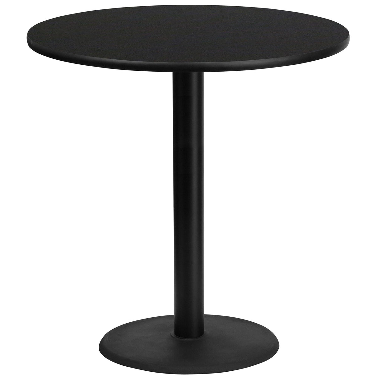 Flash Furniture Stiles 42'' Round Black Laminate Table Top with 24'' Round Bar Height Table Base