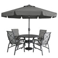 Mastercanopy Valance Patio Umbrella For Outdoor Table Market -8 Ribs (10Ft, Dark Gray)