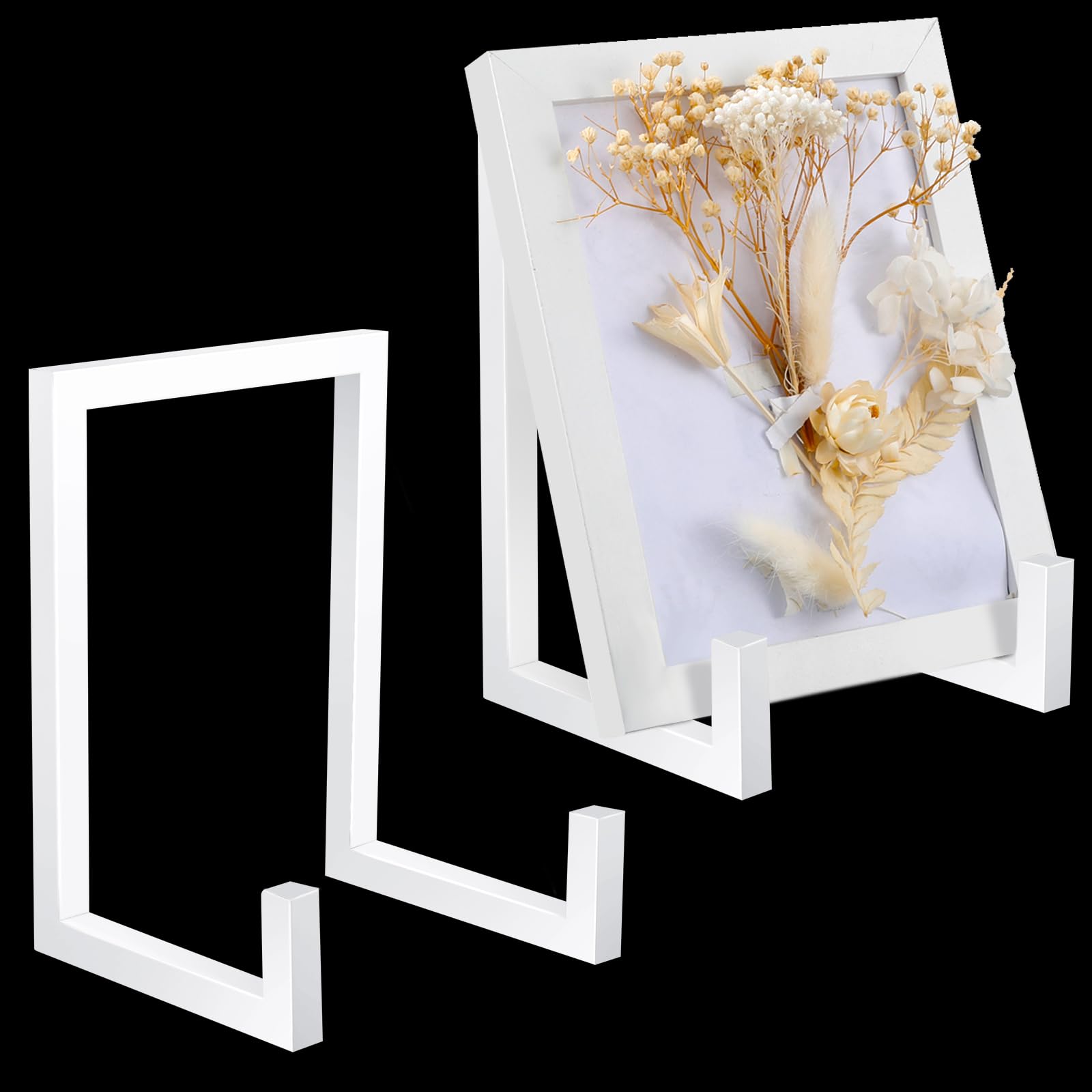 Sweetude 2 Pcs Large Plate Stands for Display 8 Inch Plate Holder Display Stand Metal Frame Holder Stand Decorative Table Top Ea
