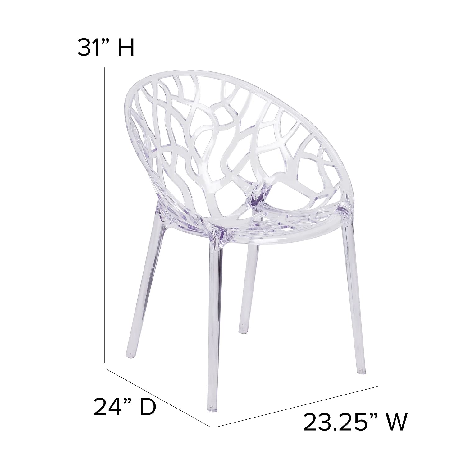 Flash Furniture Specter Series Transparent Stacking Side Chair