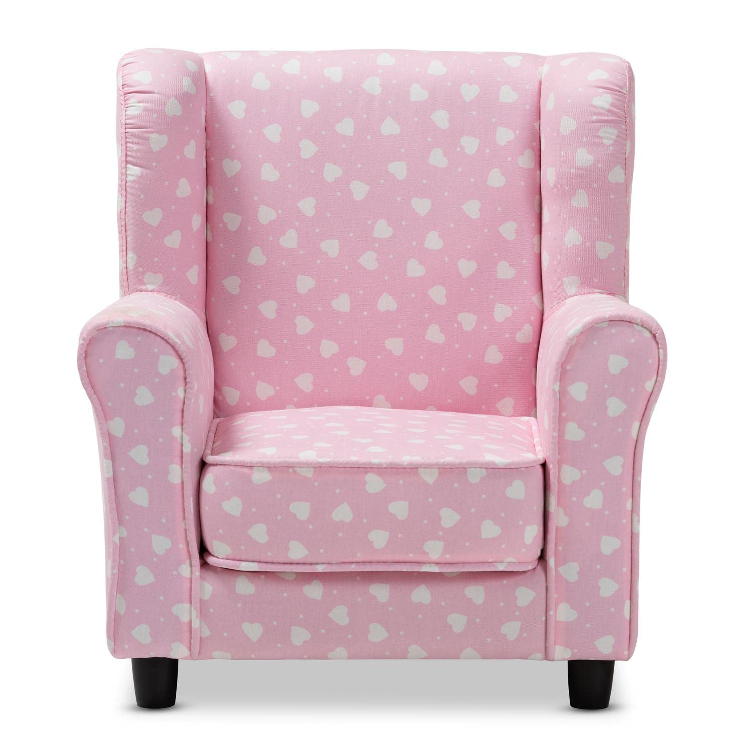 Baxton Studio Selina Pink and White Upholstered Kids Armchair
