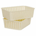 Cutting Edge Essentials Woven Storage Basket, Small, Off White (Set Of 2)