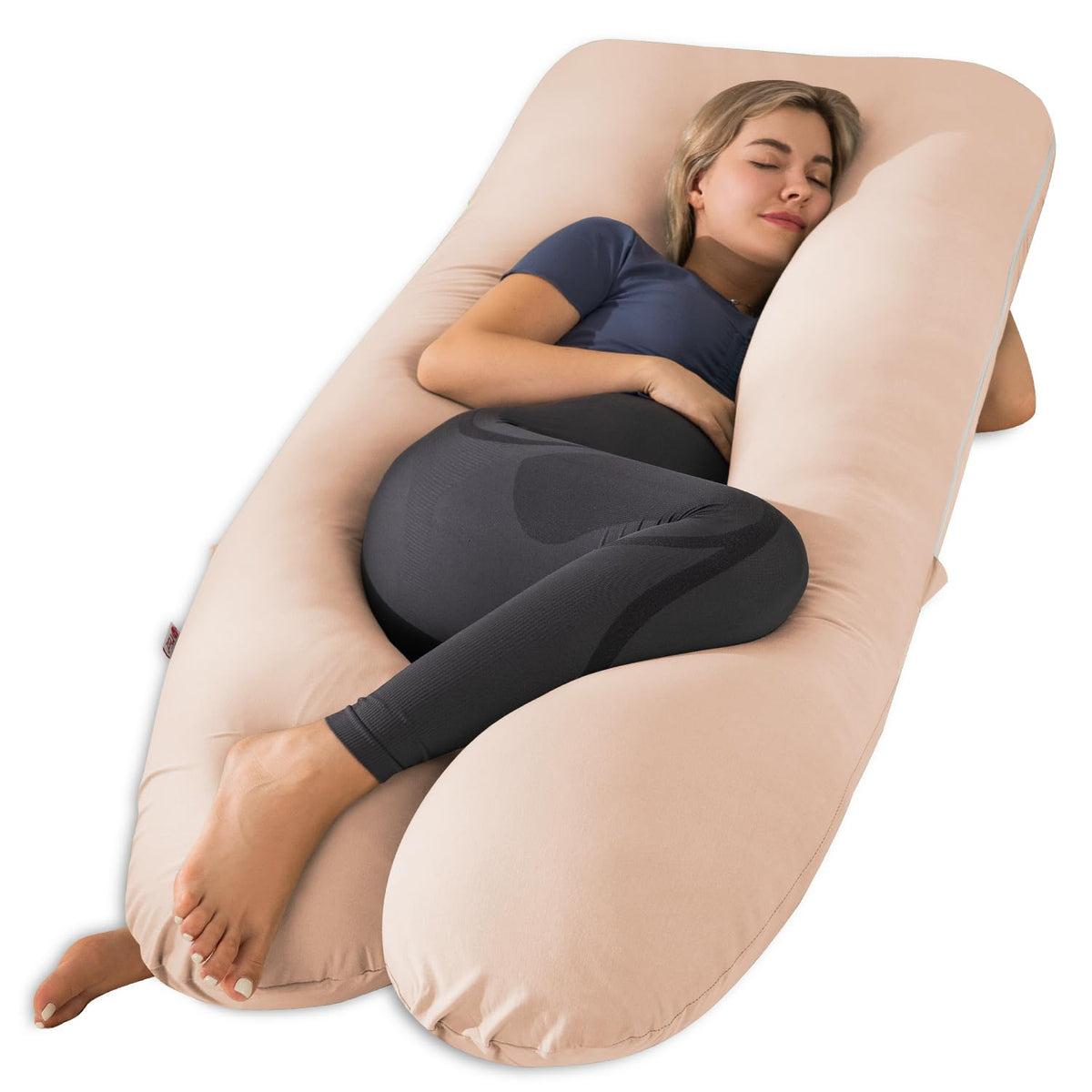 Meiz Pregnancy Pillows, Pregnancy Pillows For Sleeping Cooling, U Shaped Full Body Pillow For Adult, Rayon Cover From Bamboo, Li