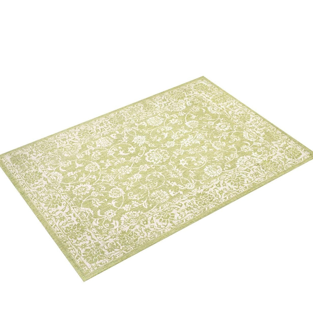Jonathan Y Smb100D-9 Tela Bohemian Textured Weave Floral Indoor Outdoor -Area Rug, Coastal Traditional Transitional Easy-Cleaning,Bedroom,Kitchen,Backyard,Patio,Non Shedding 9 X 12, Green/Cream