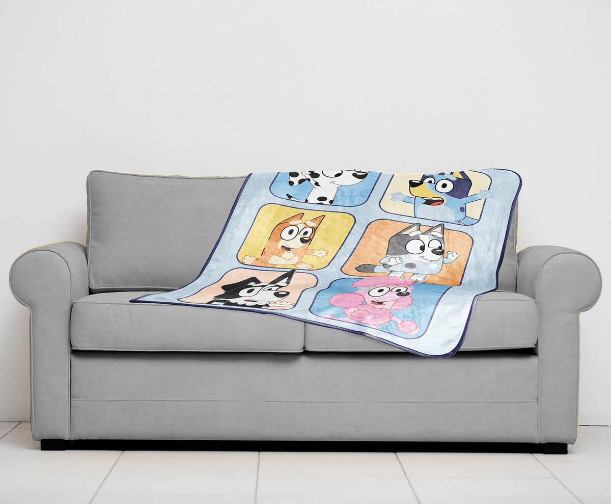 Bluey & Friends Plush Travel Throw Blanket - Measures 40 X 50 Inches Super Soft & Cozy Travel Accessories