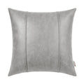 Brawarm Gray Leather Throw Pillow Covers 16 X 16 Inches - Faux Leather Pillow Cover With Piping, Hand Stitched Leather Throw Pil