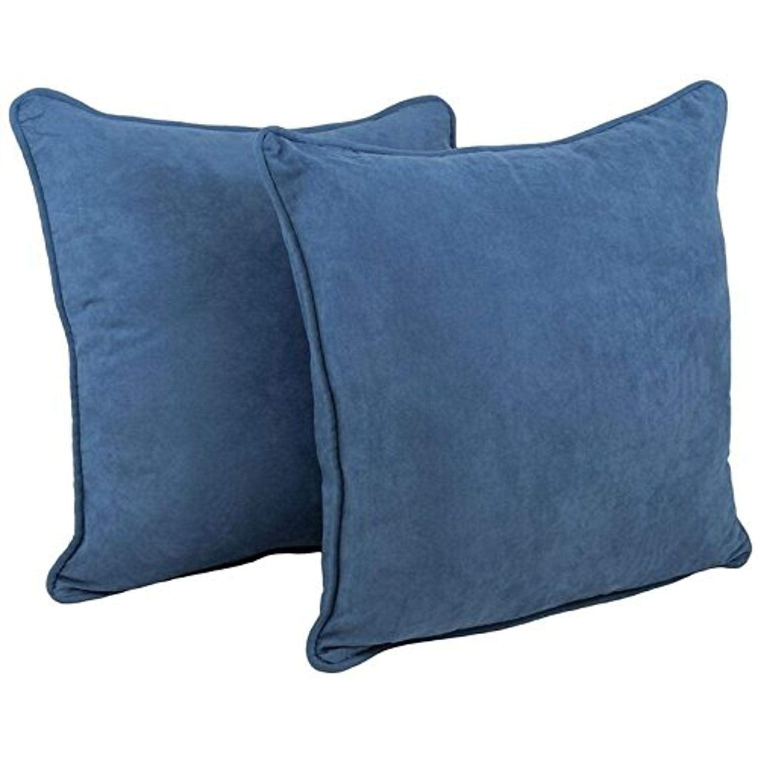 Blazing Needles Corded Microsuede Floor Pillows (Set of 2), 25&quot;, Indigo
