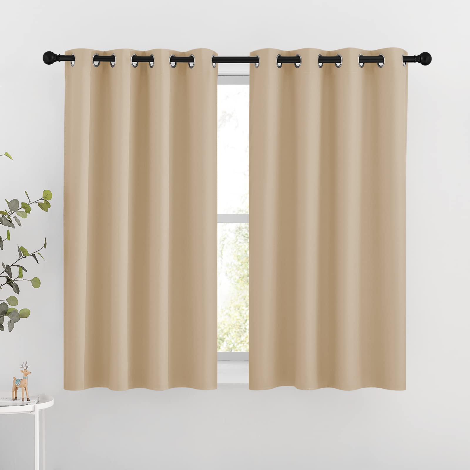 Nicetown Bedroom Blackout Curtains And Drapes - Window Treatment Thermal Insulated Solid Grommet Blackout Draperies For Bedroom