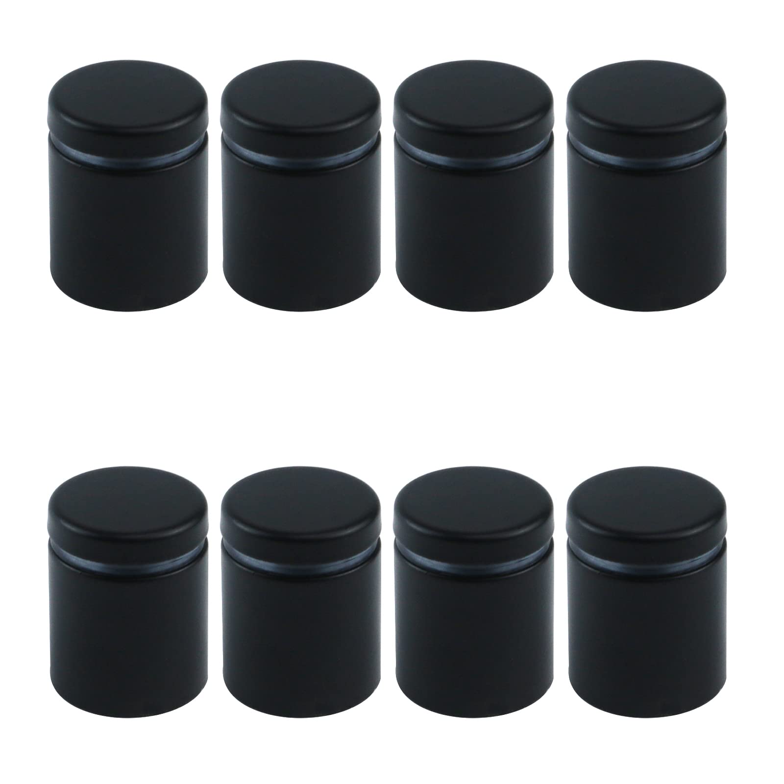 T Tulead 8Pcs Stainless Steel Standoffs Wall Mount Hardware Glass Stand For Store Matte Black Standoff Screws Standoffs Holder 1