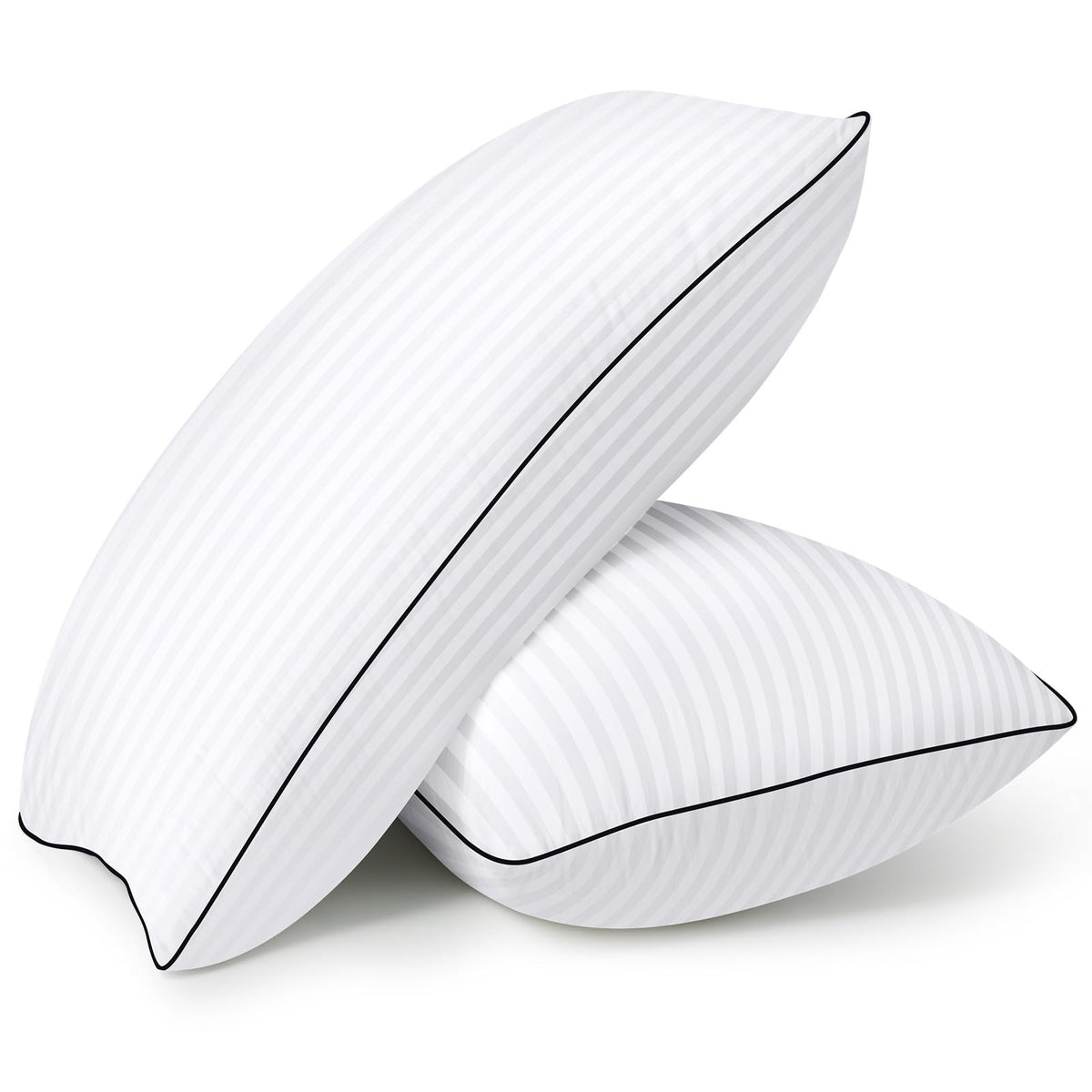 Hyleory Bed Pillows Queen Size Set Of 2, Soft And Supportive With Down Alternative Microfiber Filled Pillows For Stomach Or Side