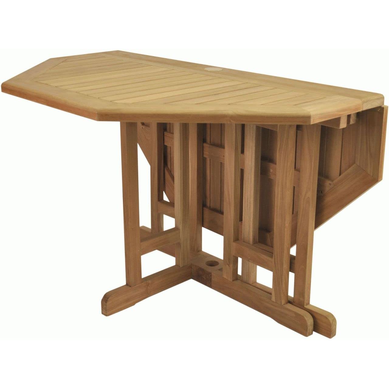 Anderson Teak TBF-120BO Butterfly Octagonal Folding Table, 47&quot;