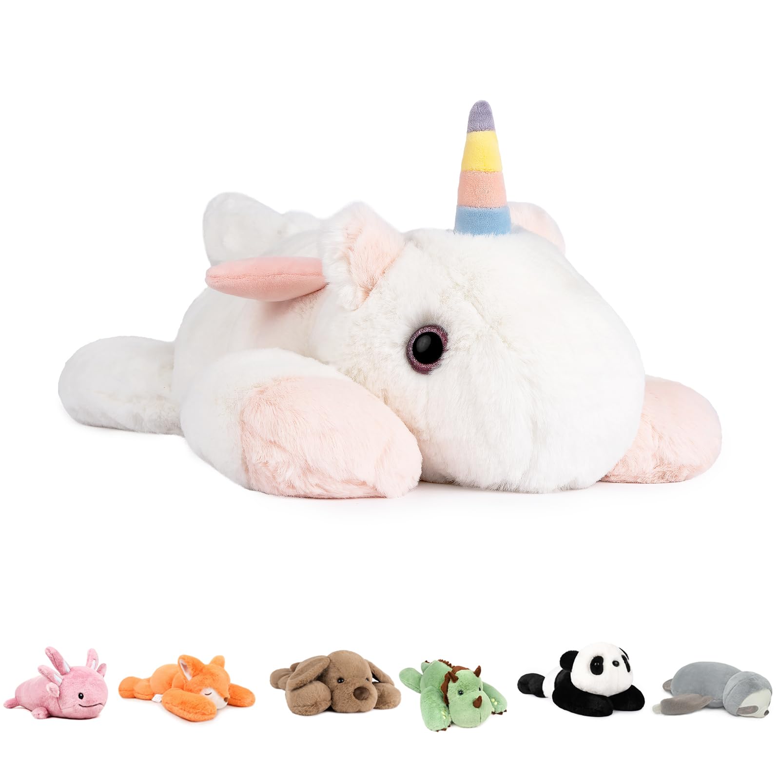 NiuniuDaddy 20' | 3.3 Pound Unicorn Weighted Stuffed Animals Plush Toy, Large Giant Pillowfort Body Pillow Animal with Kids Adu