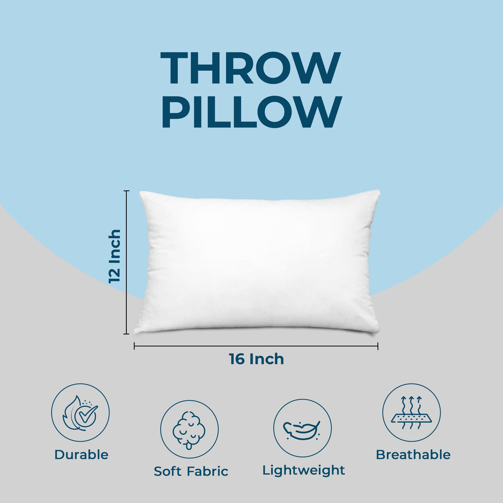 Utopia Bedding Throw Pillows (Set Of 4, White), 12 X 16 Inches Pillows For Sofa, Bed And Couch Decorative Stuffer Pillows