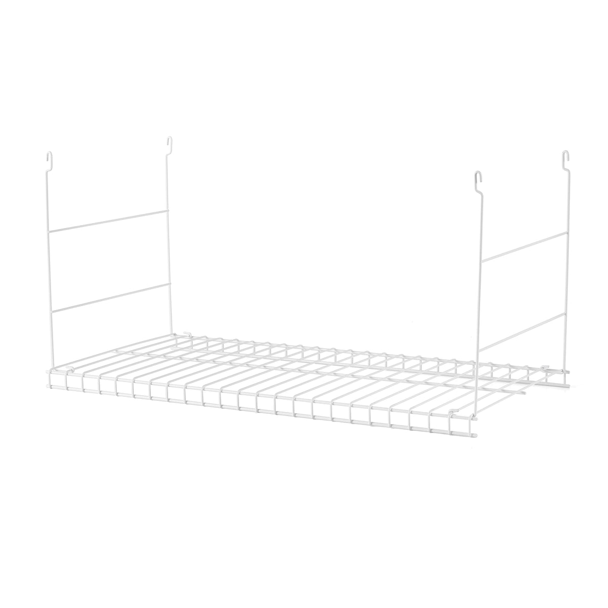 Rubbermaid Universal Closet 24 Inch Long Durable Steel Custom Wire Hanging Added Storage Shelf Accessory, White