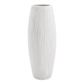 Dvine Dev 11 Inch White Ceramic Flower Vase, Waterfall Textured Vase for Home Decor, VS-WF-11