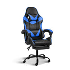 Gaming Chair, Backrest And Seat Height Adjustable Swivel Recliner Racing Office Computer Ergonomic Video Game Chair With Footrest And Lumbar Support, Black/Blue