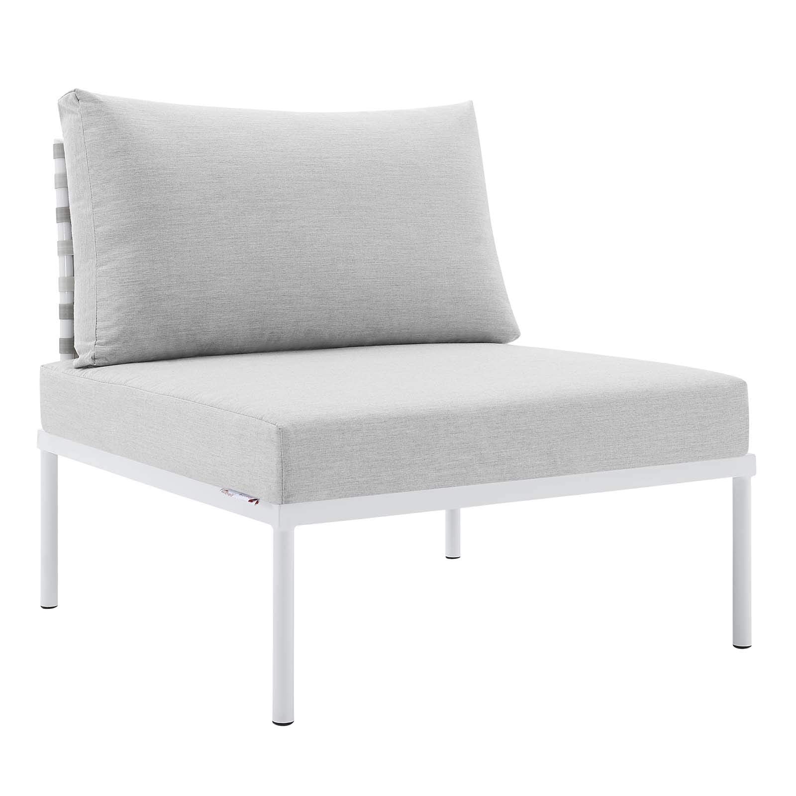Modway EEI-4957-TAU-GRY Harmony Outdoor Patio Aluminum Armless Chair, Taupe Gray
