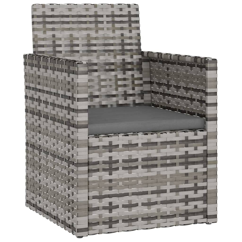 vidaXL Modern Poly Rattan Patio Armchair with Cushions - Comfortable Seating, Weather-Resistant Material, Stylish Gray Armchair for Terrace or Garden, Maximum Load 242.5 lb