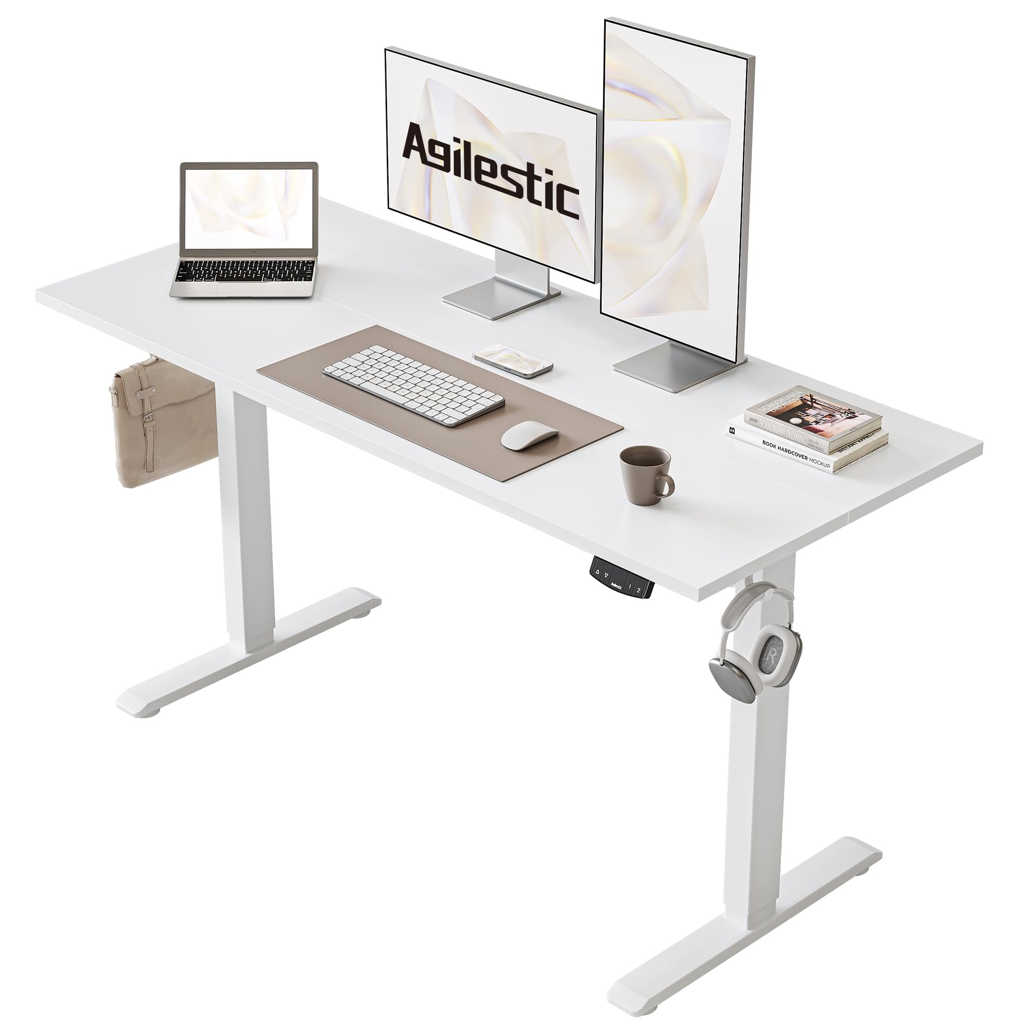 Agilestic Electric Standing Desk, 48 X 24 Inches Height Adjustable Desk, Sit Stand Up Desk For Work Office Home, Ergonomic Risin