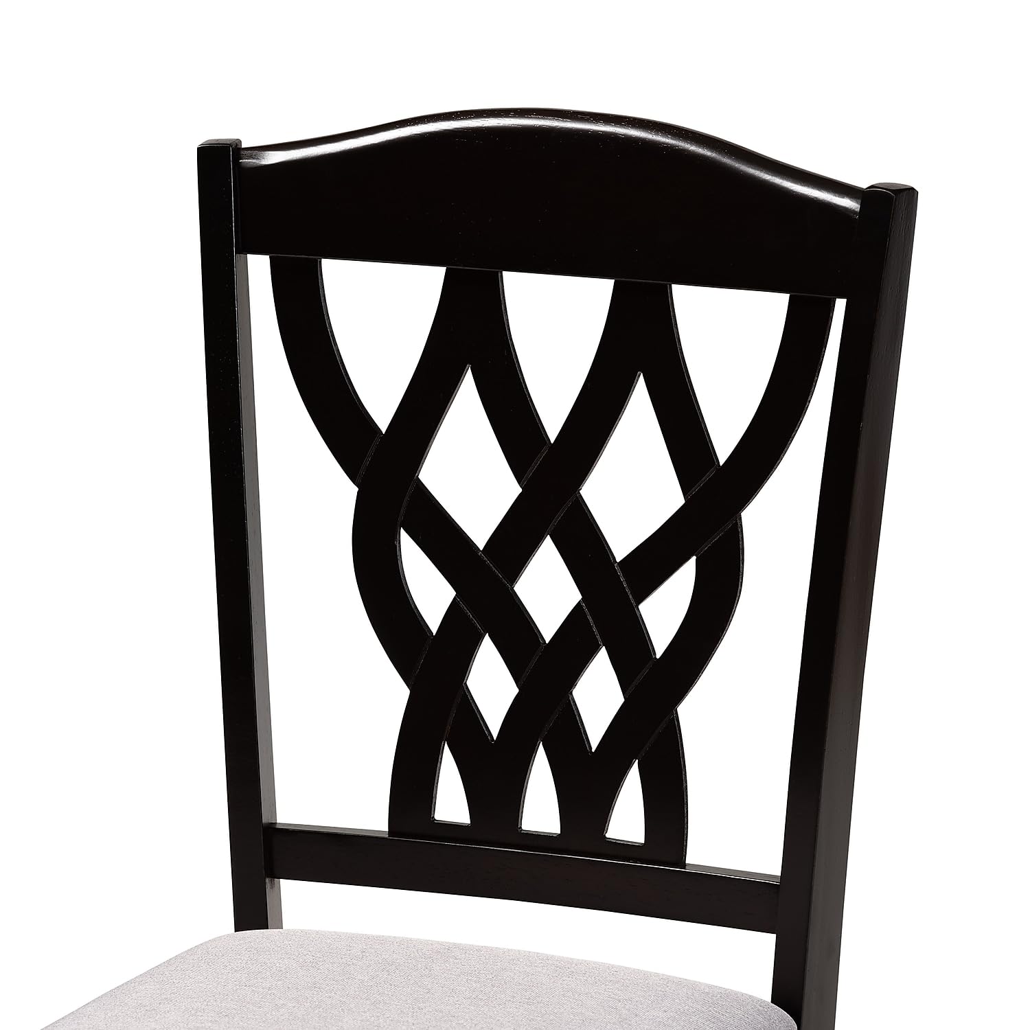 Baxton Studio Delilah Modern Fabric Dining Chair, Grey and Dark Brown, 2/Set (171-2PC-10952HT)