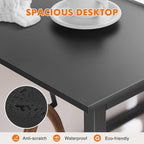 Sweetcrispy Computer Office Desk 55 Inch Student Kids Study Writing Work With Headphone Hooks & Storage Bag Modern Simple Pc Home Bedroom Table - Black