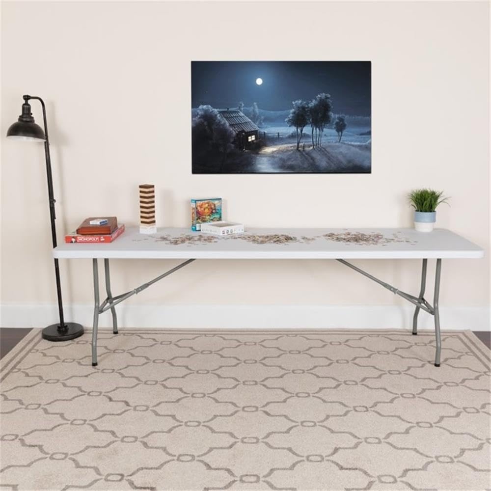 Flash Furniture 8-Foot Granite White Plastic Folding Table
