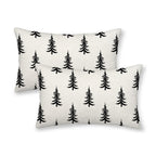 Cxmeifly Christmas Pillow Covers 12X20 Inch Set Of 2 Cream Black Christmas Tree Decor Throw Pillows Winter Xmas Holiday Outdoor