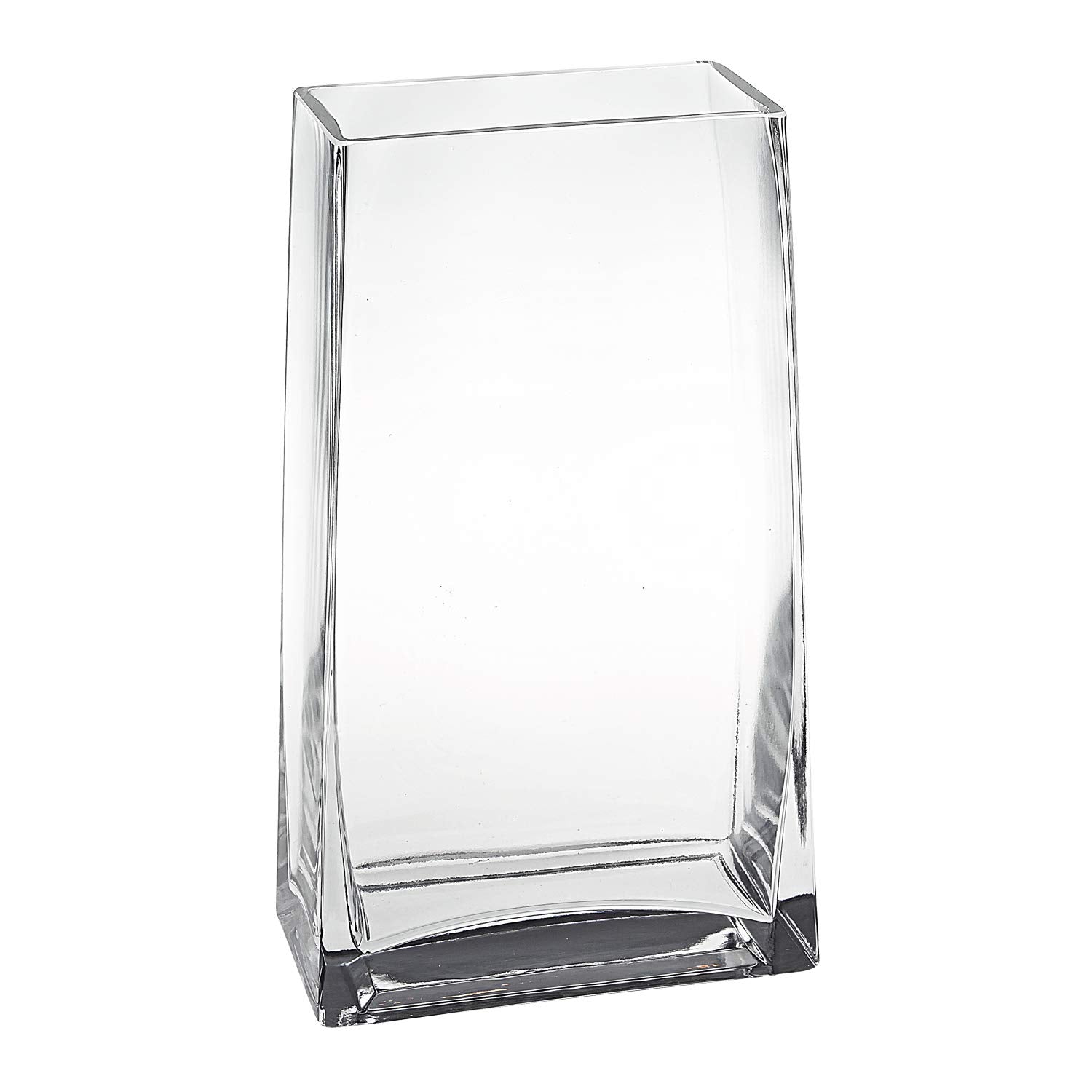 HomeRoots 7 Clear Glass Rectangle Handmade Vase