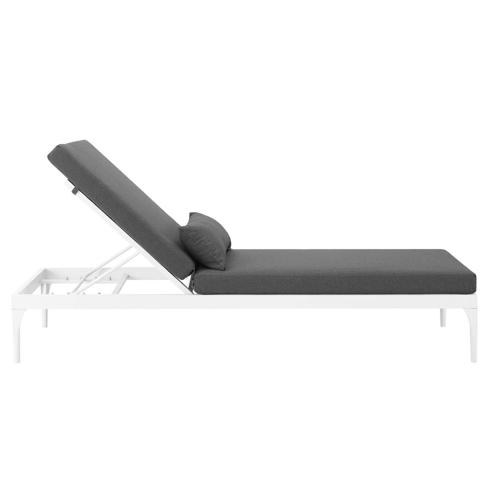 Modway Perspective Aluminum Outdoor Patio Chaise Lounge Chair White Charcoal