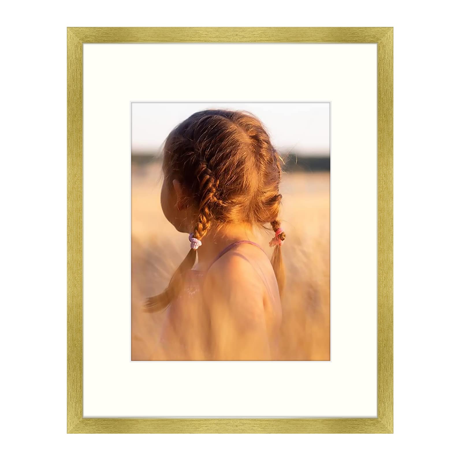 Golden State Art, 16x20 Picture Frame with Mat for 11x14 - High Definition Glass Wall Mounting Horizontal Vertical Display (Gold