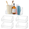 4 Pack Clear Wall Mounted Storage Organizer  No Drill Adhesive Shelves for Bathroom, Kitchen, Bedroom, Mirror Cabinets  Transp