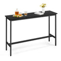 VASAGLE Bar Table, Narrow Long Kitchen Dining Table, Sturdy Metal Frame, Industrial, 15.7 x 55.1 x 35.4 Inches, Ebony Black and 