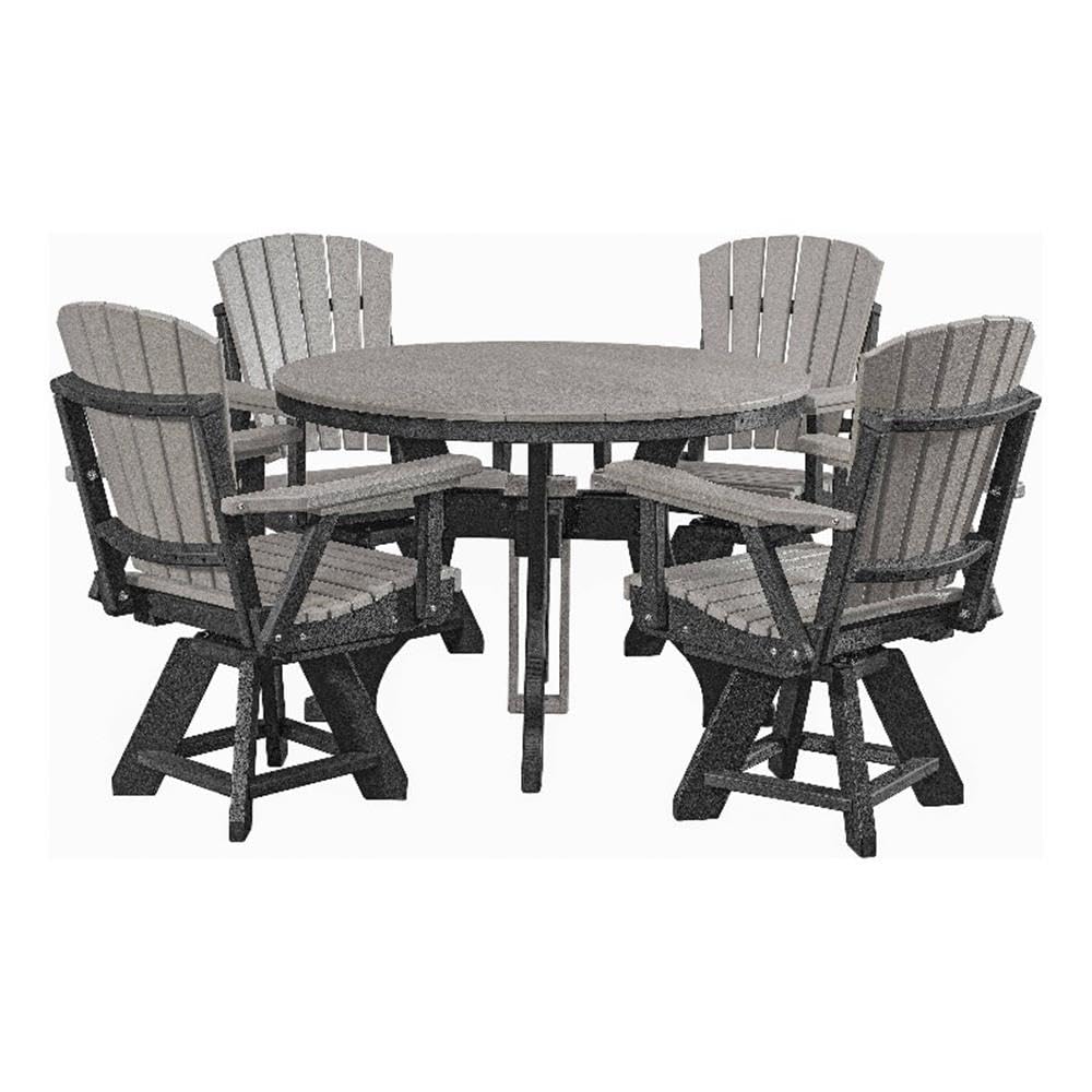 American Furniture Classics Round Set, Dining Height, Light Grey And Black