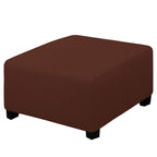 Easy-Going Stretch Square Ottoman Cover Folding Storage Stool Furniture Protector Soft Rectangle Slipcover With Elastic Bottom (30X30X15Inch, Coffee)