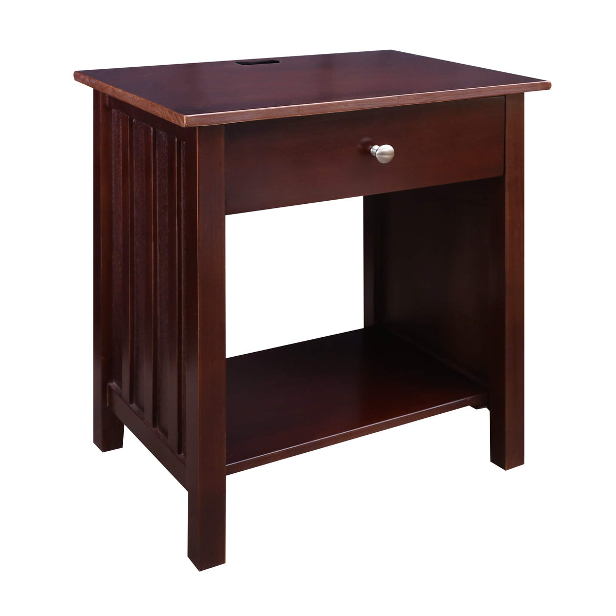 Casual Home Vanderbilt Nightstand With Usb Ports-Espresso , 17 In X 24 In X 27 In