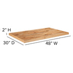 Flash Furniture Mayfair 30" X 48" Rectangle Butcher Block Style Table Top, Natural