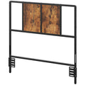 Mahancris Twin Size Headboard Only, Metal Headboard With Adapters, Minimalist Industrial Style For Twin Size Beds, Rustic Brown